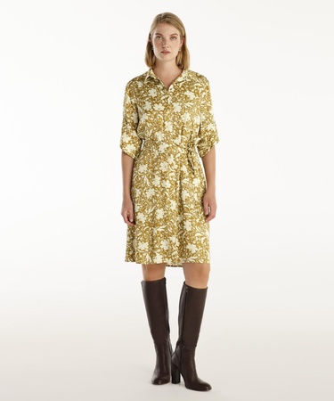  YARGICI Kuşaklı Uzun Kollu Gömlek Elbise