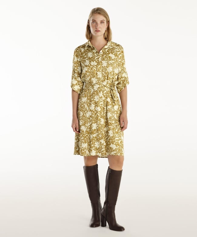  YARGICI Kuşaklı Uzun Kollu Gömlek Elbise