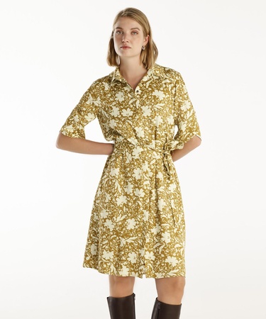  YARGICI Kuşaklı Uzun Kollu Gömlek Elbise