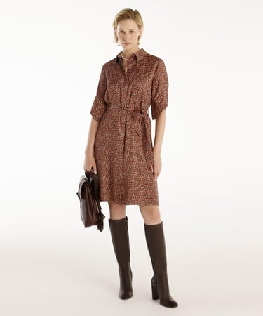  YARGICI Kuşaklı Uzun Kollu Gömlek Elbise