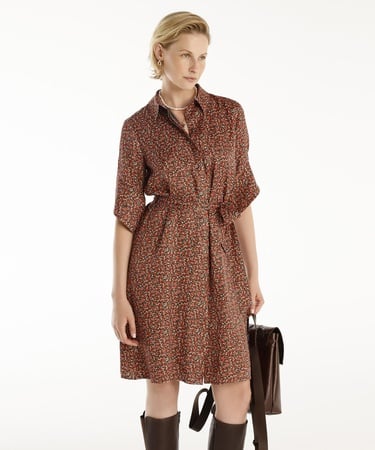  YARGICI Kuşaklı Uzun Kollu Gömlek Elbise