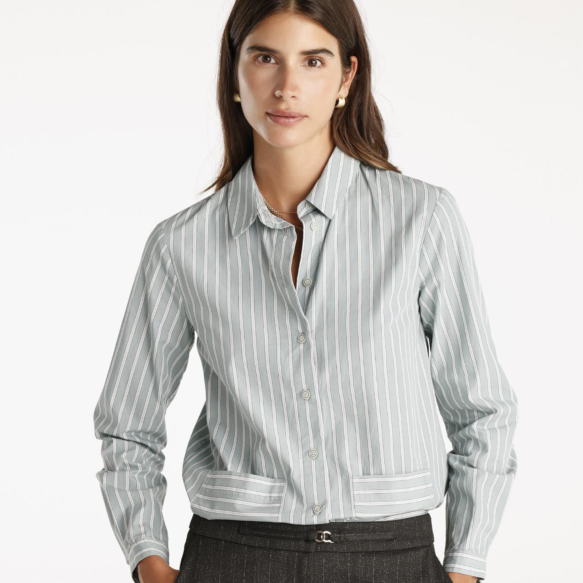 Önü Cepli Uzun Kollu Gömlek