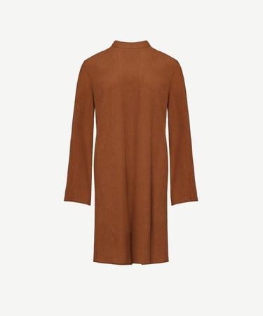  YARGICI Bisiklet Yaka Uzun Kollu Kısa Elbise