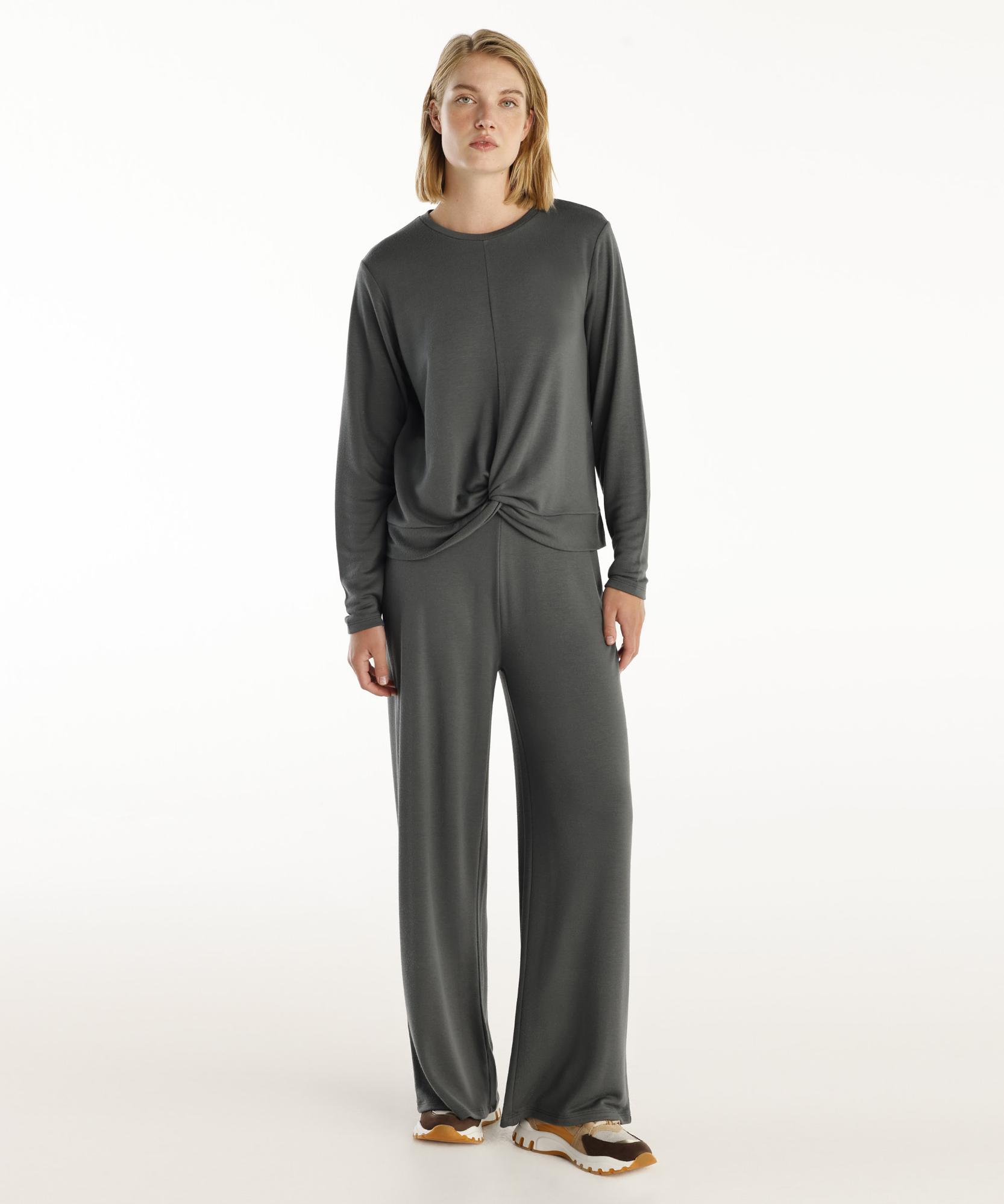  YARGICI Uzun Kollu Önü Büzgü Detaylı T-Shirt