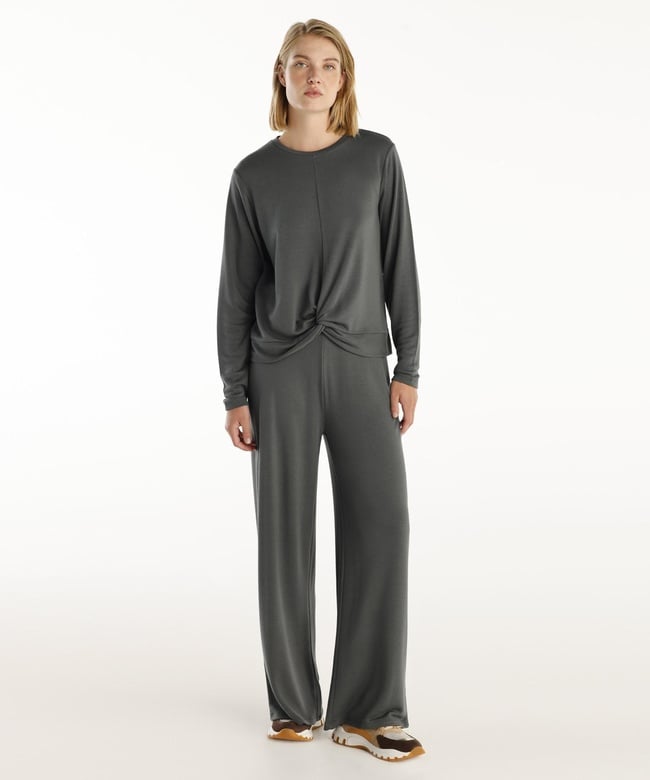  YARGICI Uzun Kollu Önü Büzgü Detaylı T-Shirt