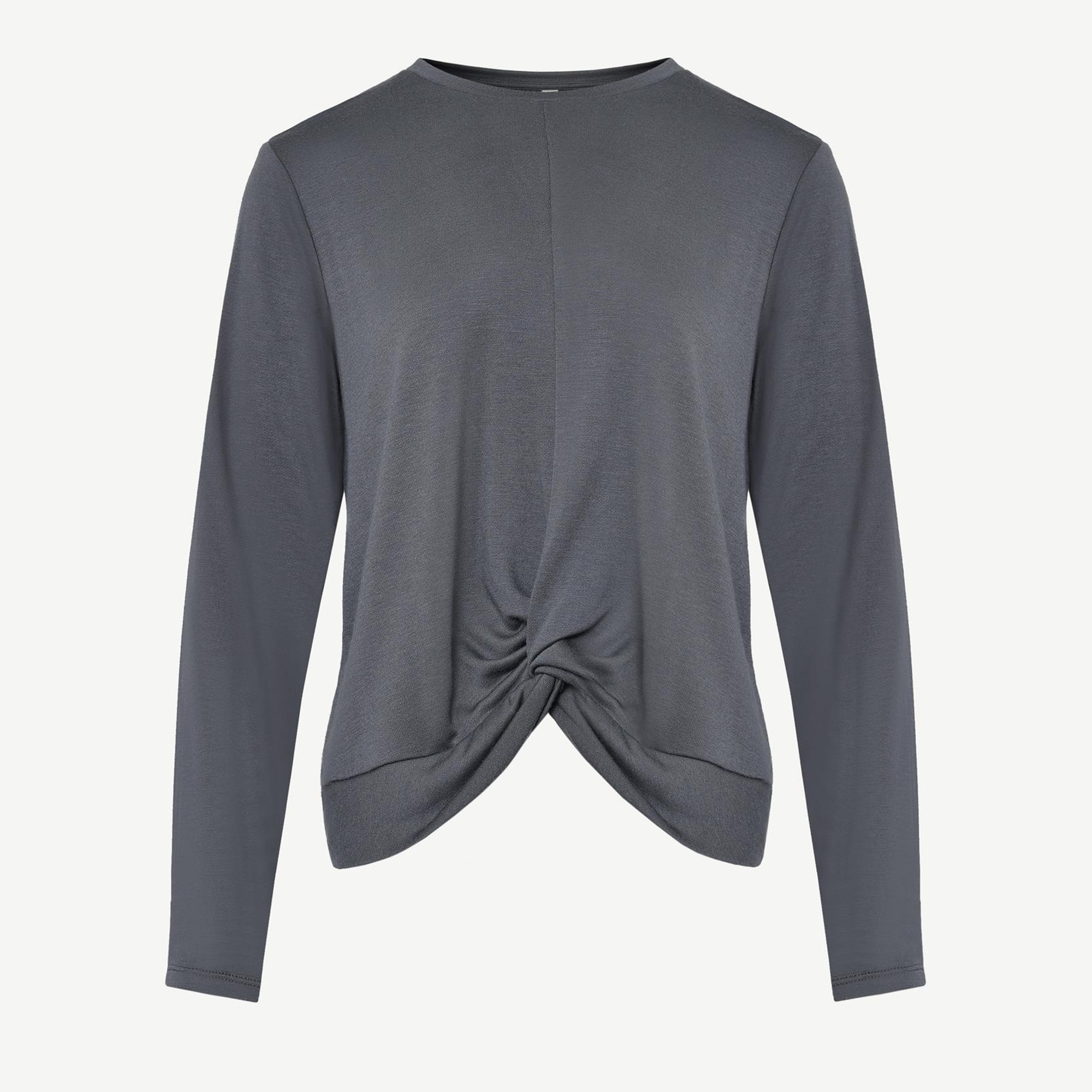 YARGICI Uzun Kollu Önü Büzgü Detaylı T-Shirt