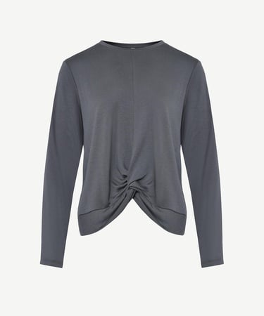  YARGICI Uzun Kollu Önü Büzgü Detaylı T-Shirt