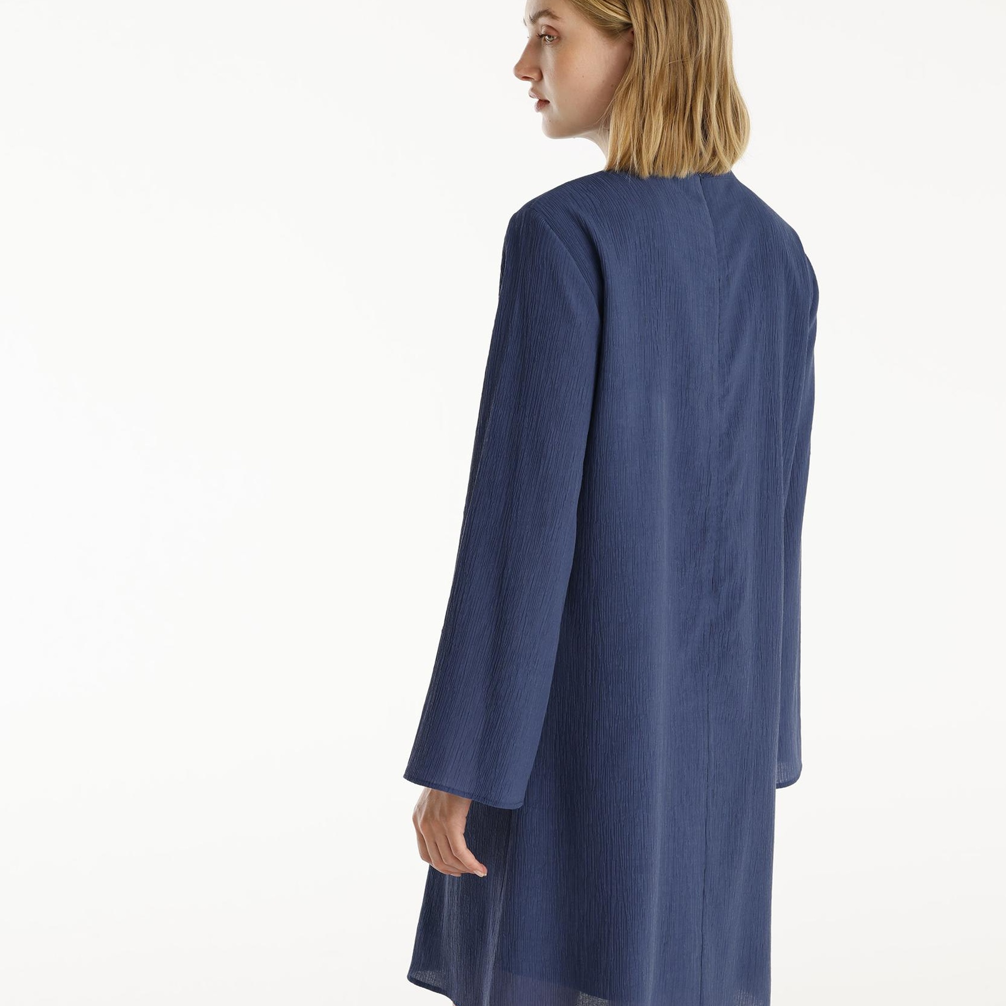 YARGICI Bisiklet Yaka Uzun Kollu Kısa Elbise