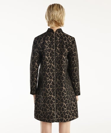  YARGICI Dik Yaka Cepli Uzun Kollu Kısa Elbise