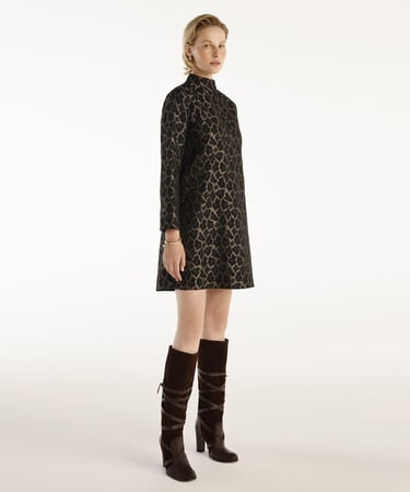  YARGICI Dik Yaka Cepli Uzun Kollu Kısa Elbise