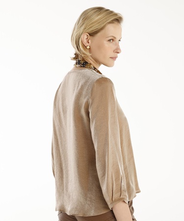  YARGICI Yaka Detaylı Uzun Kollu Bluz