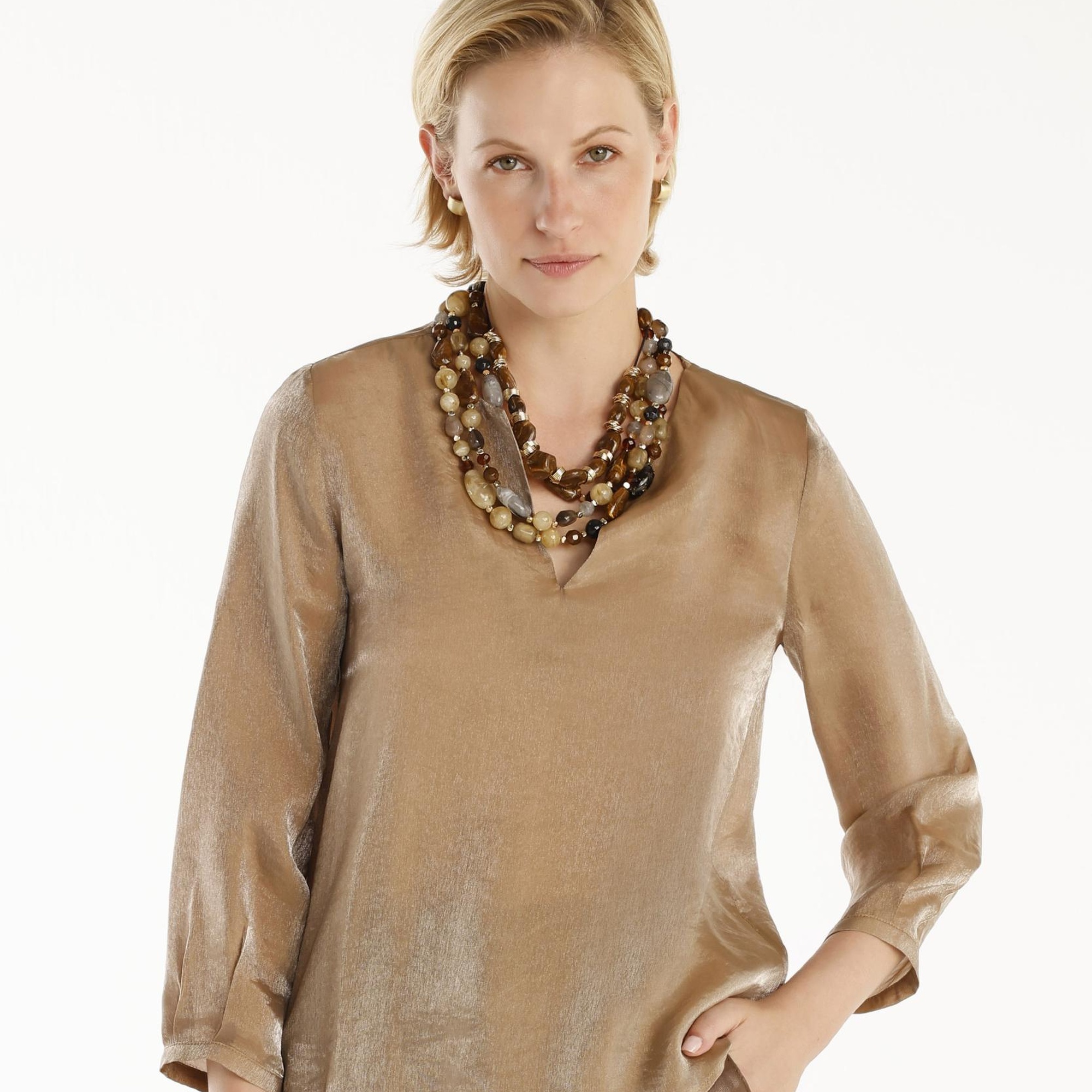 YARGICI Yaka Detaylı Uzun Kollu Bluz