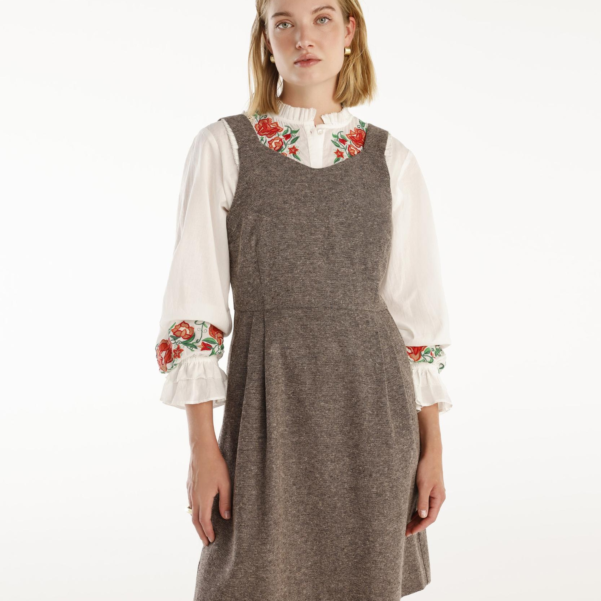 YARGICI Pile Detaylı Kısa Elbise