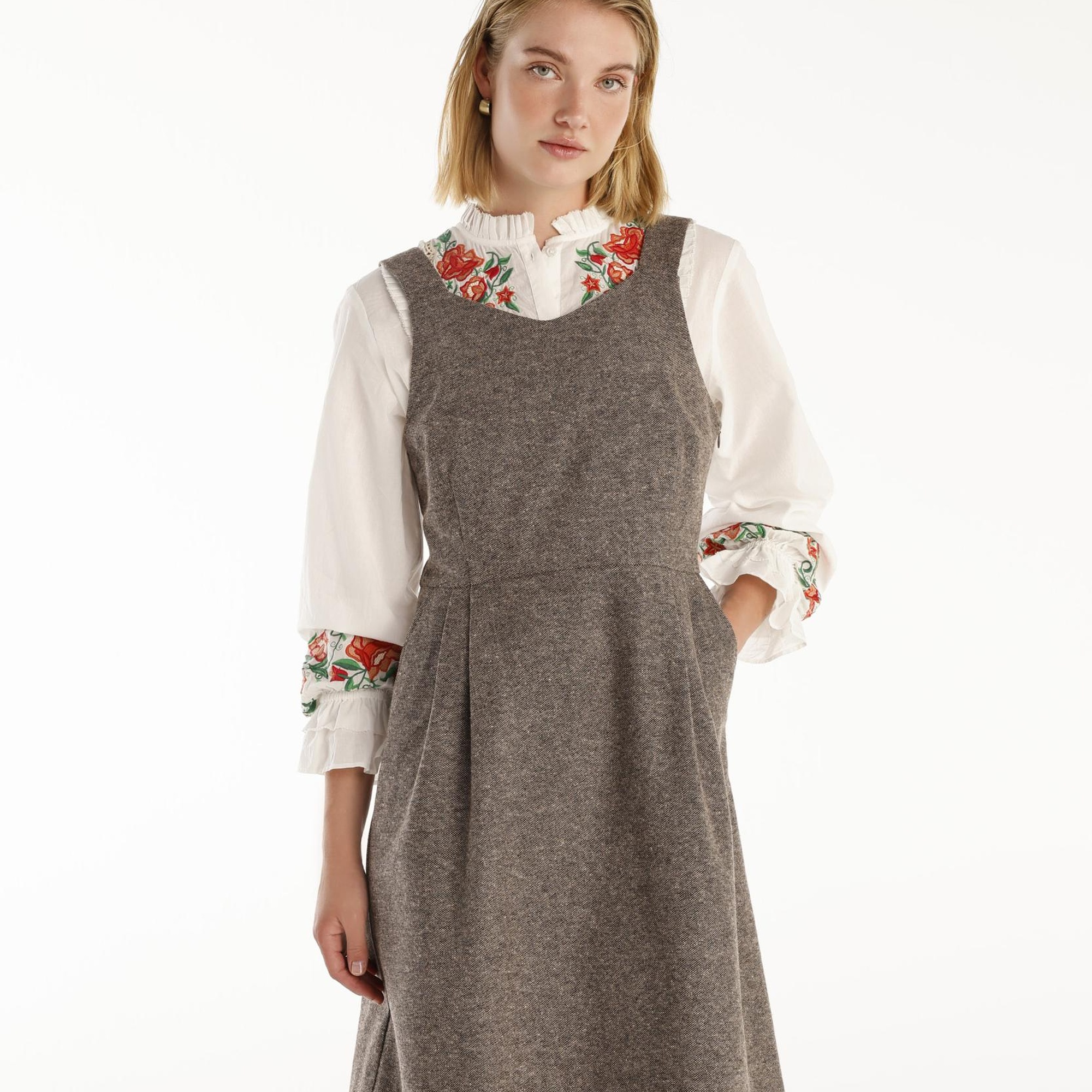 YARGICI Pile Detaylı Kısa Elbise