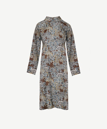  YARGICI Pensli Uzun Kollu Yakası Fermuarlı Elbise