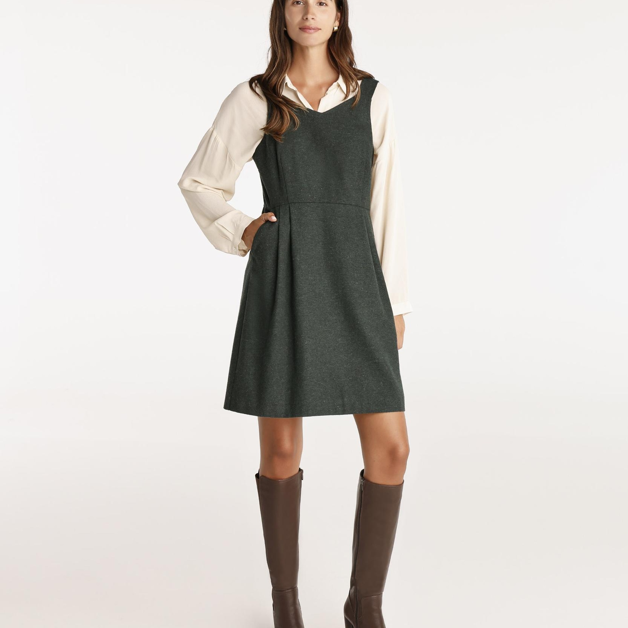 YARGICI Pile Detaylı Kısa Elbise