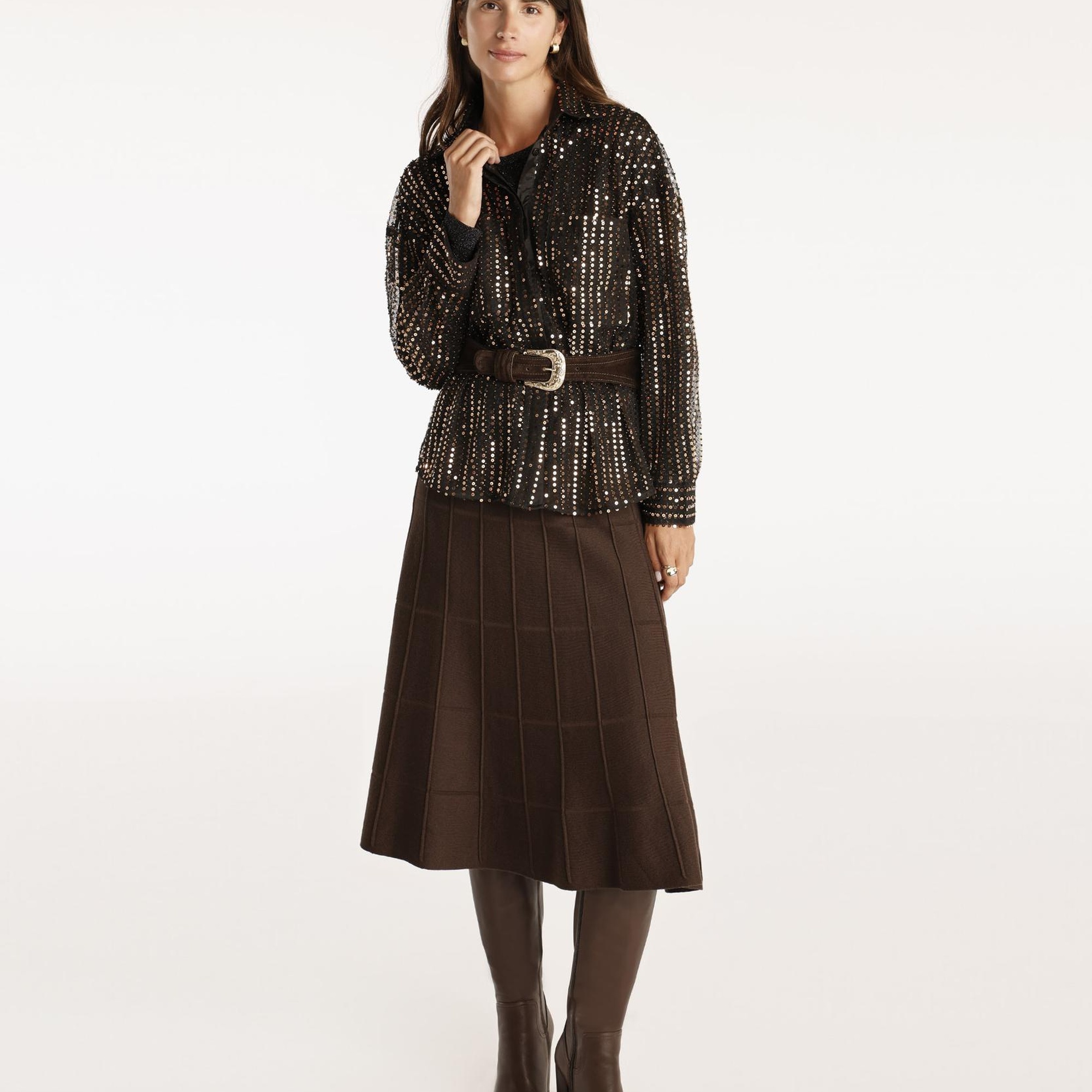 YARGICI Payetli Gömlek