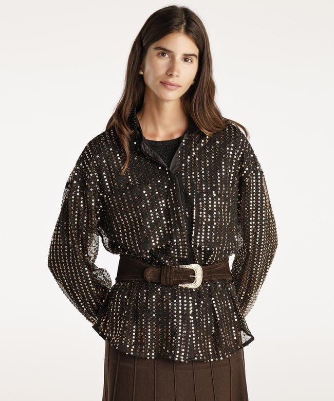  YARGICI Payetli Gömlek