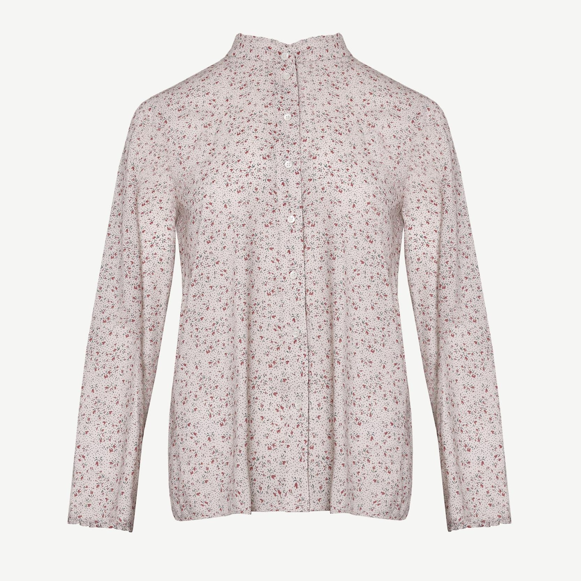 YARGICI Yakası Fırfırlı Uzun Kollu Gömlek