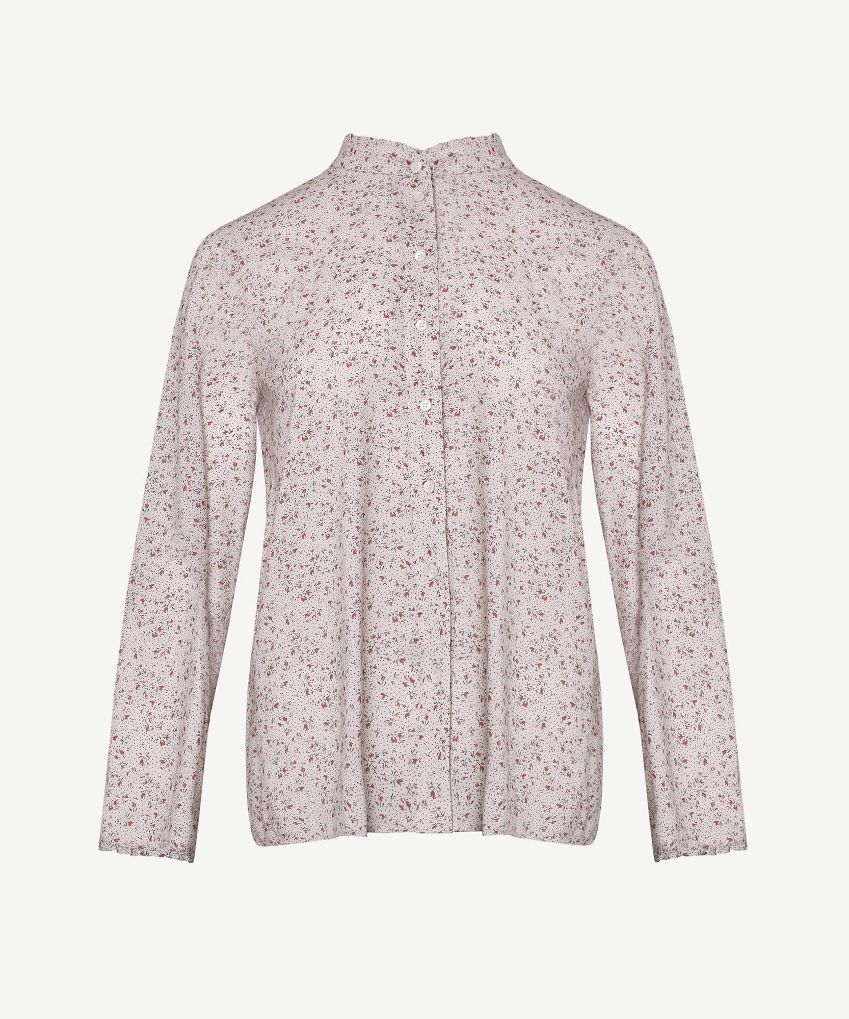  YARGICI Yakası Fırfırlı Uzun Kollu Gömlek