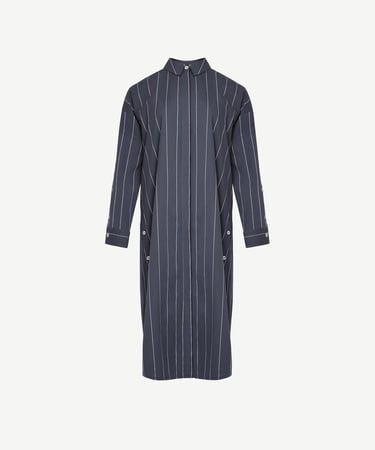  YARGICI Kolu Düğme Detaylı Midi Boy Gömlek Elbise