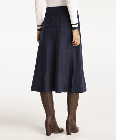  YARGICI Dekorlu Diz Altı Triko Etek