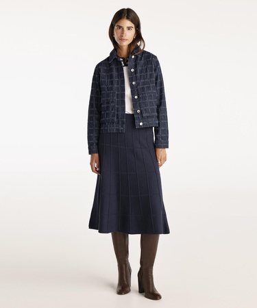  YARGICI Dekorlu Diz Altı Triko Etek