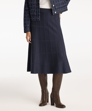  YARGICI Dekorlu Diz Altı Triko Etek