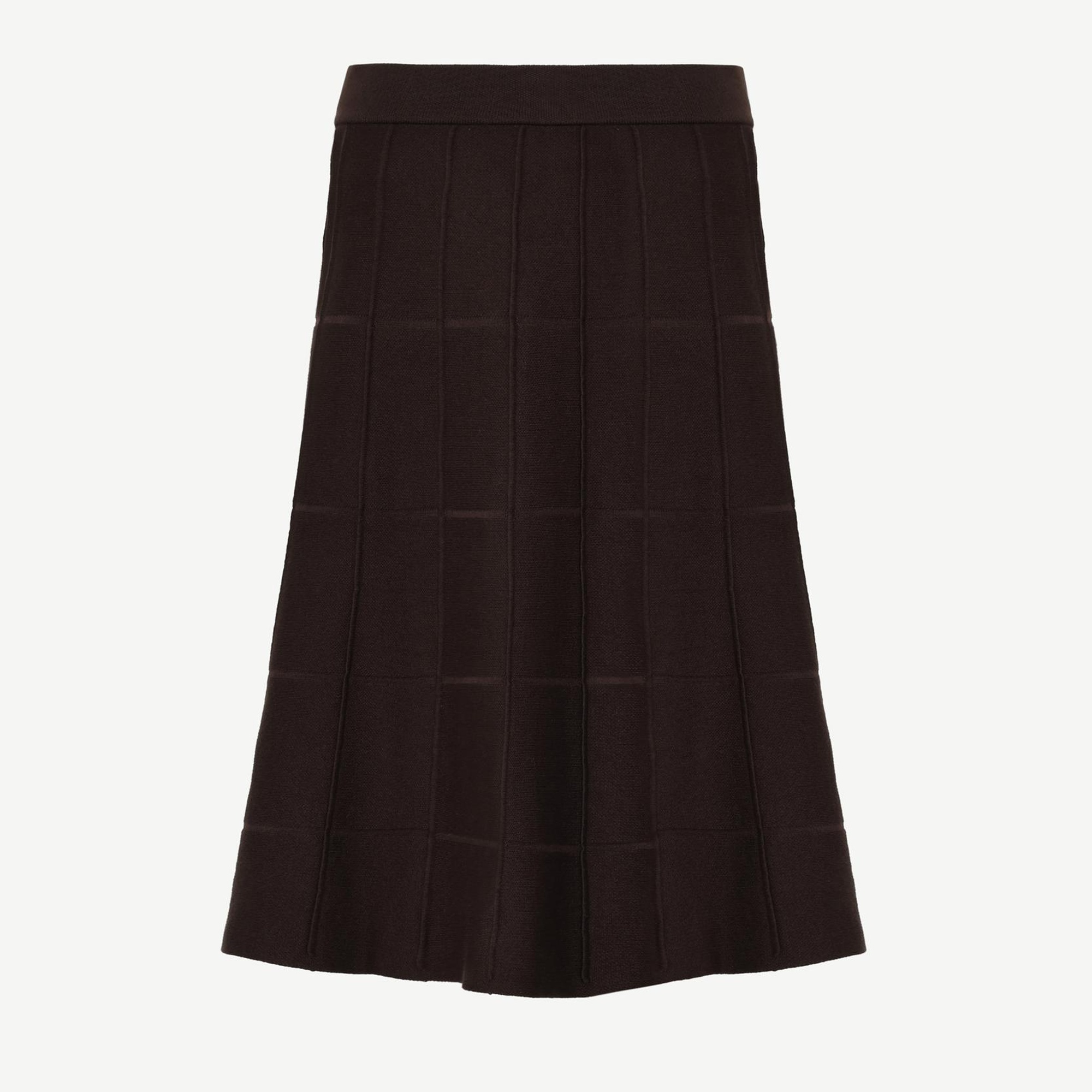 YARGICI Dekorlu Diz Altı Triko Etek