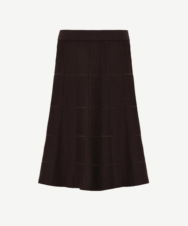  YARGICI Dekorlu Diz Altı Triko Etek