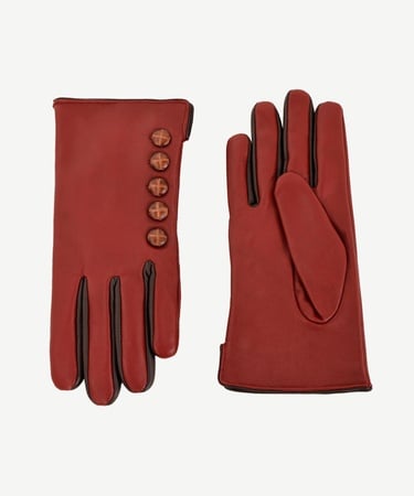  YARGICI Düğme Detaylı Deri Eldiven