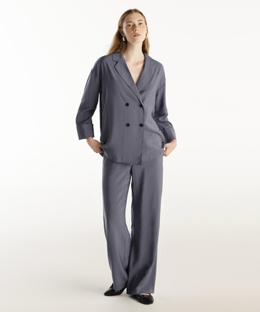  YARGICI Bol Kesim Kruvaze Ceket