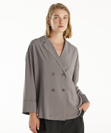  YARGICI Bol Kesim Kruvaze Ceket