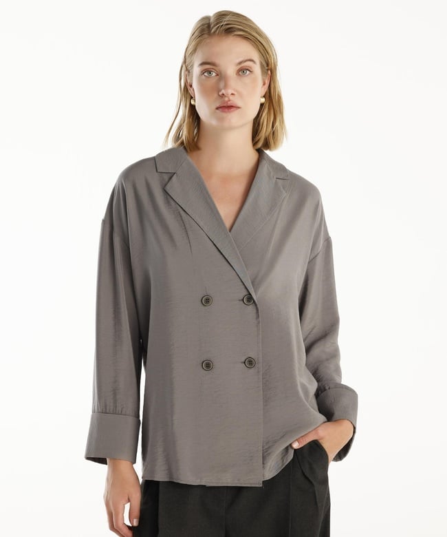  YARGICI Bol Kesim Kruvaze Ceket