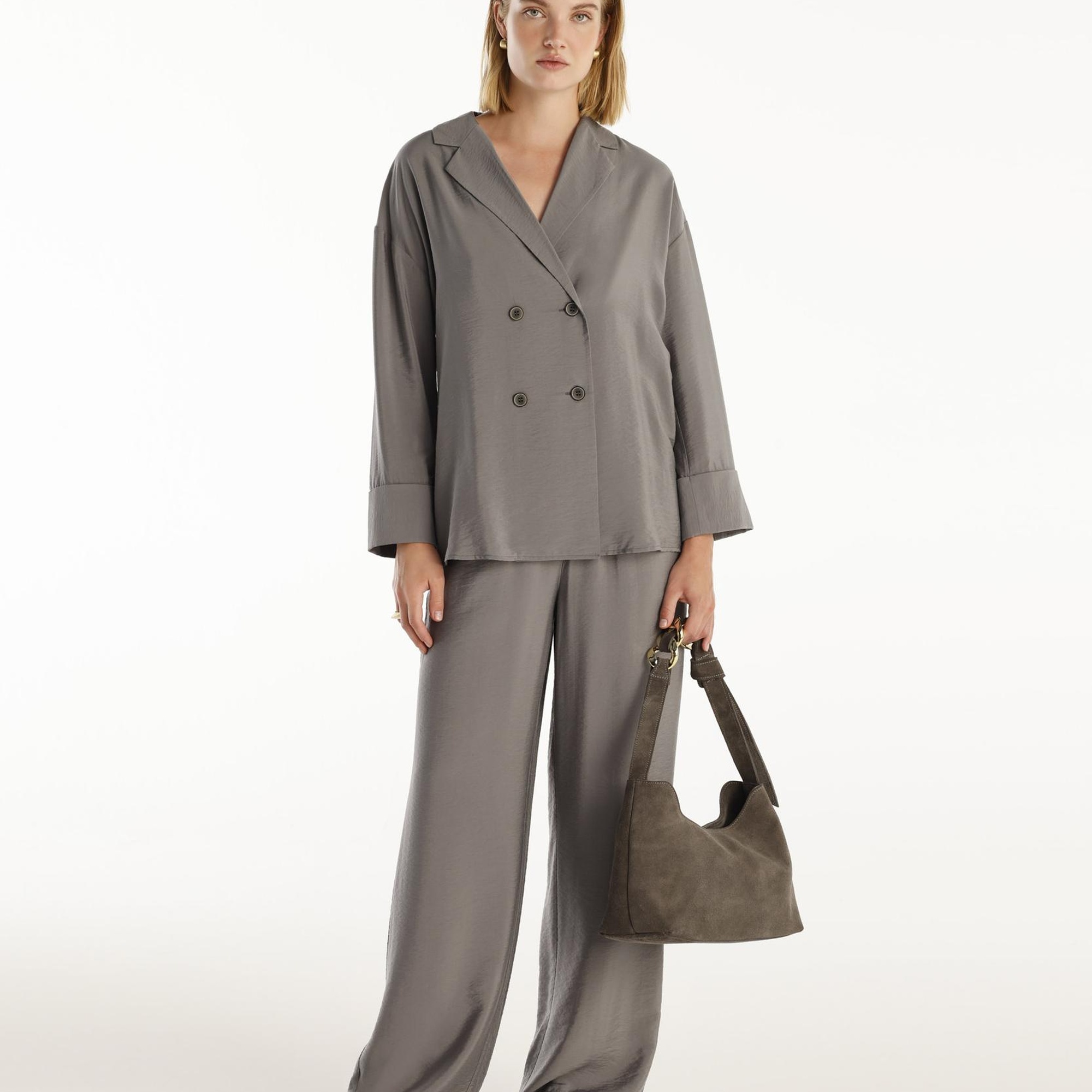 YARGICI Bol Kesim Kruvaze Ceket