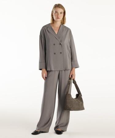  YARGICI Bol Kesim Kruvaze Ceket