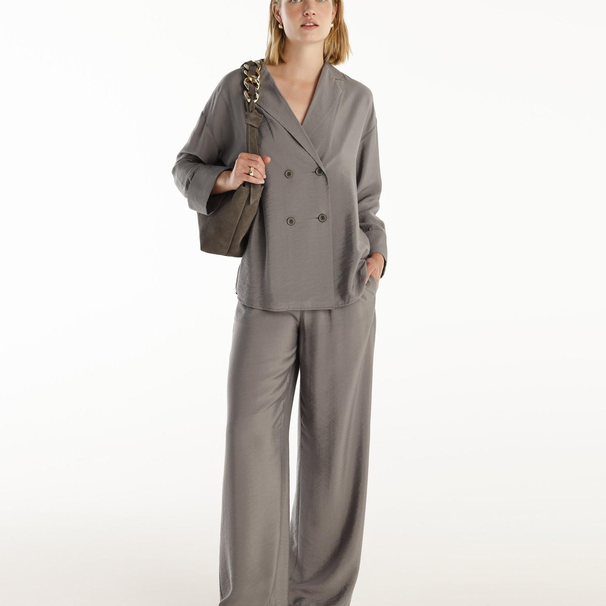 YARGICI Bol Kesim Kruvaze Ceket