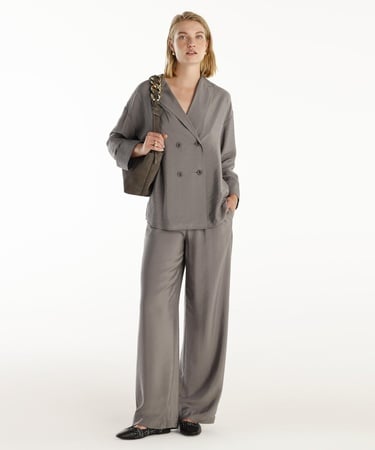  YARGICI Bol Kesim Kruvaze Ceket