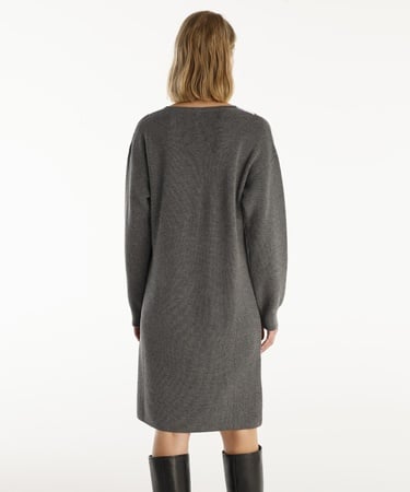  YARGICI V-Yakalı Triko Elbise