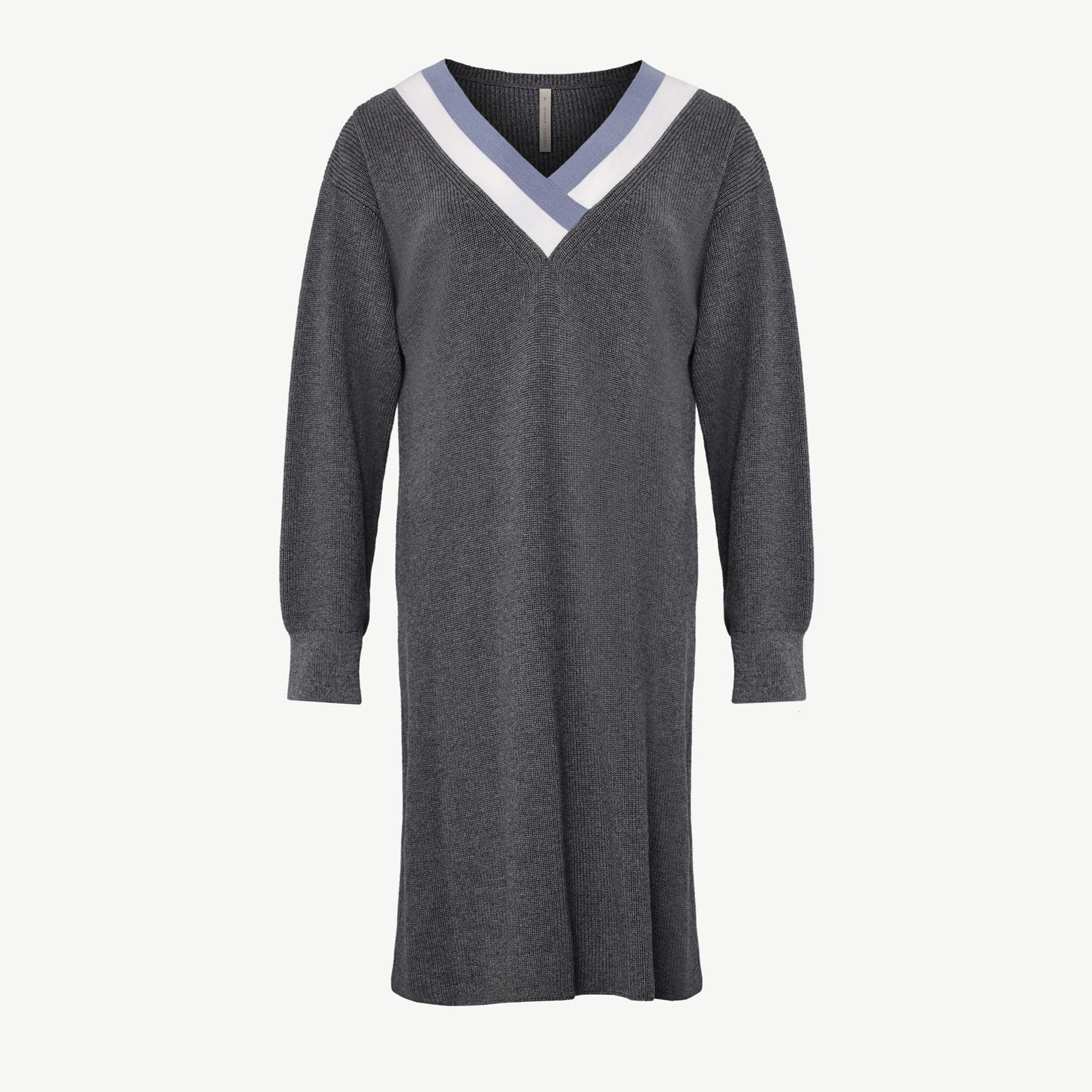 YARGICI V-Yakalı Triko Elbise