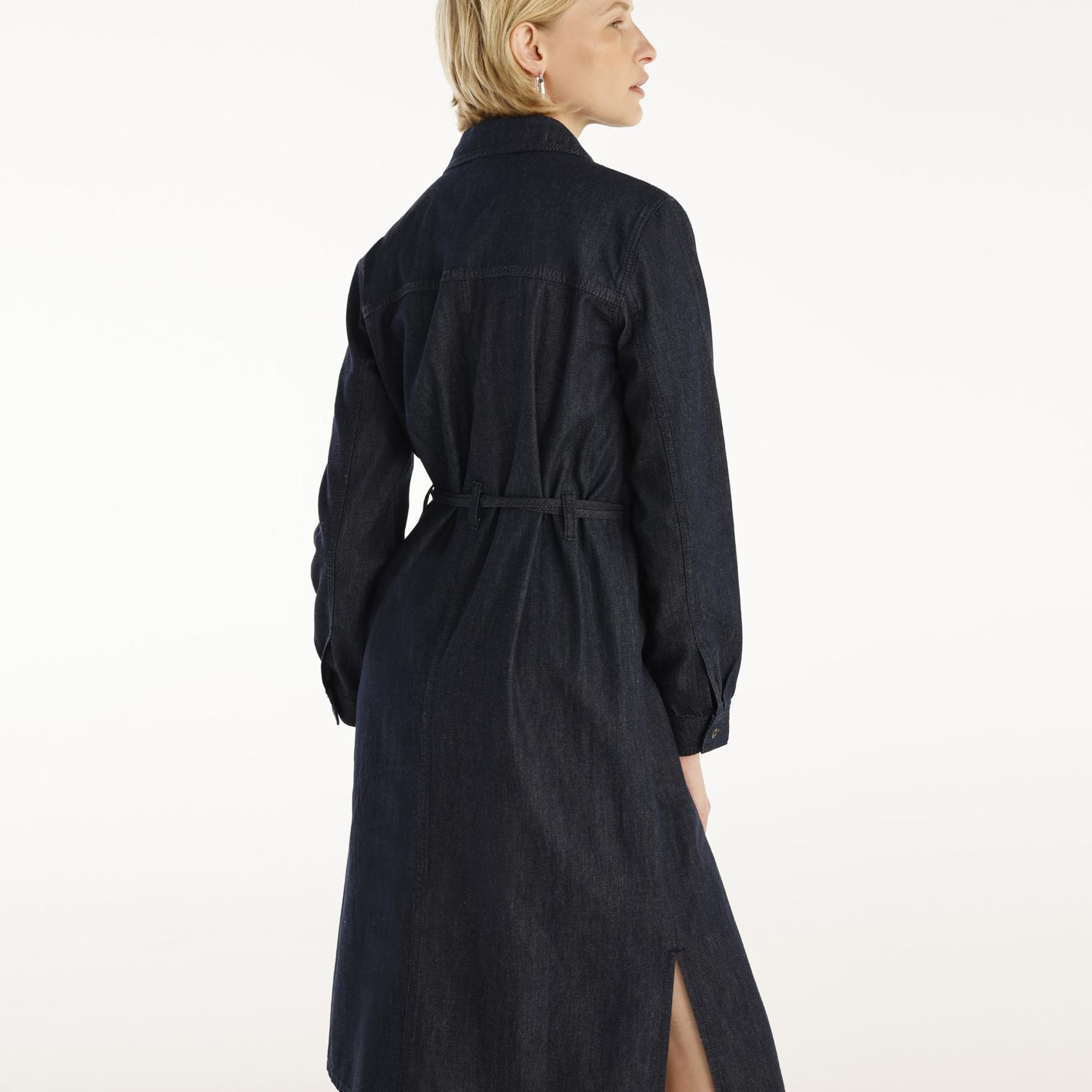 YARGICI Kemer Detaylı Denim Elbise