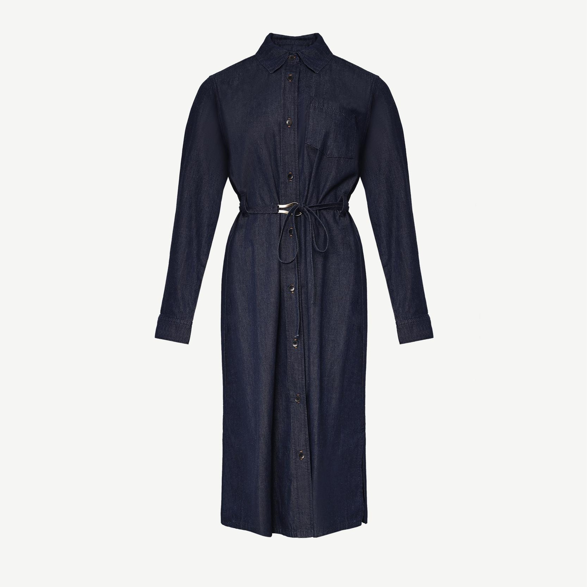 YARGICI Kemer Detaylı Denim Elbise