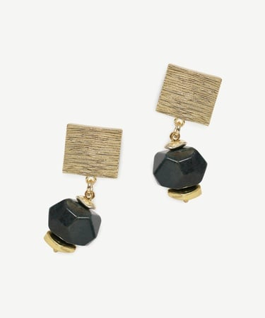  YARGICI Akik Taşlı Ve Geometrik Dokulu Küpe