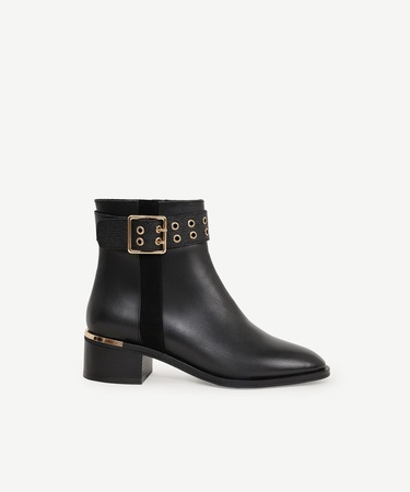  YARGICI Metal Topuk Ve Toka Detaylı Deri Bot