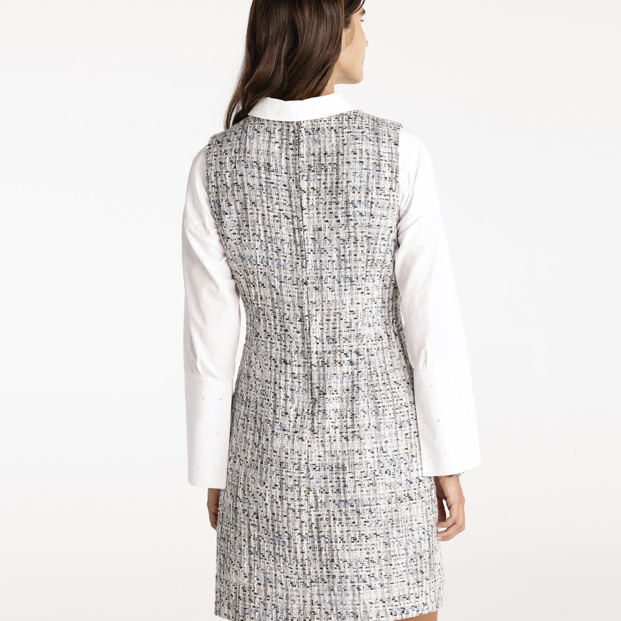 YARGICI V Yakalı Kolsuz Mini Elbise