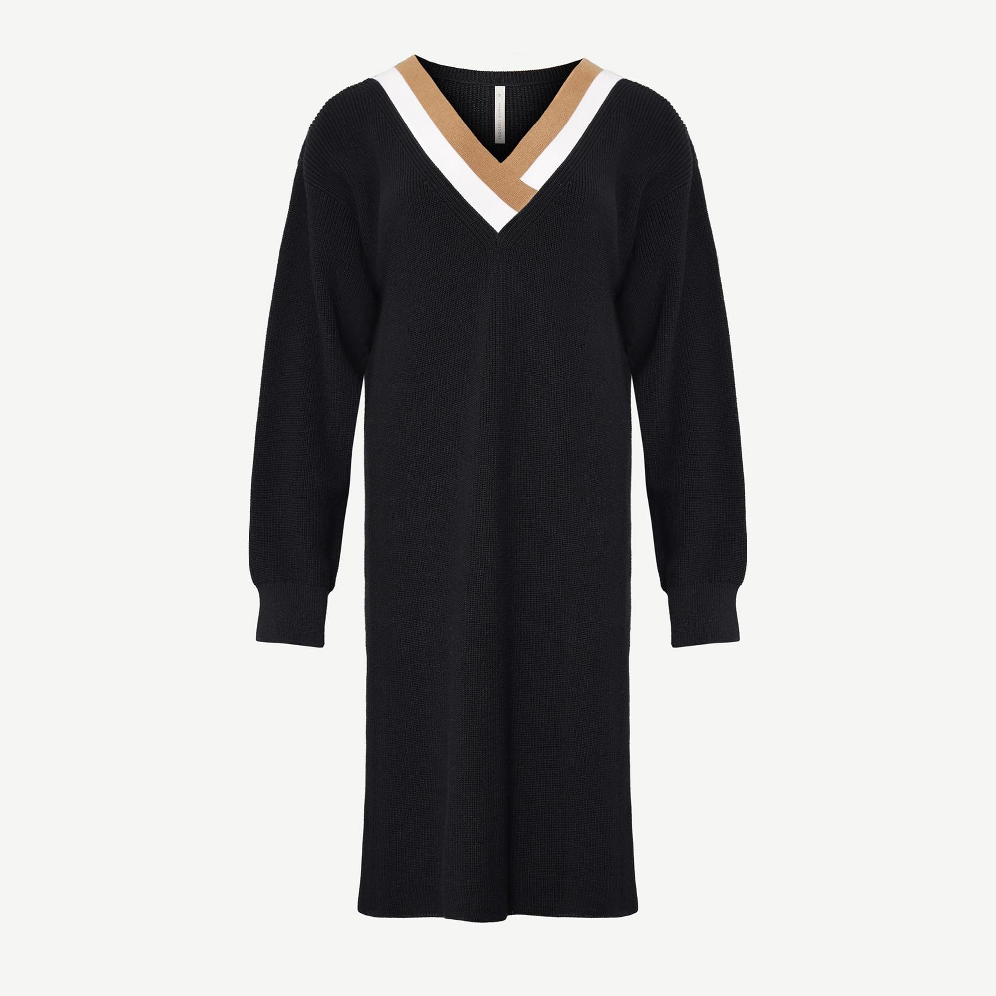 YARGICI V-Yakalı Triko Elbise