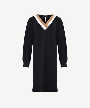  YARGICI V-Yakalı Triko Elbise