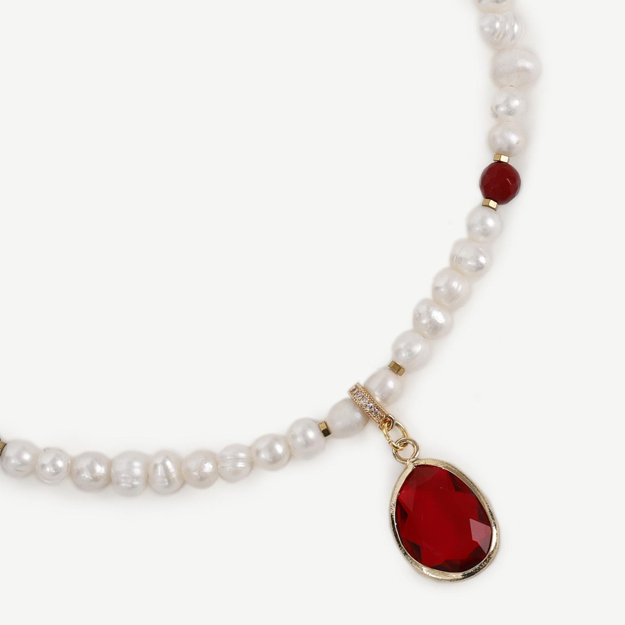 YARGICI Çıkarılabilir Uç Detaylı İnci Kolye