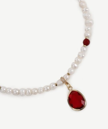  YARGICI Çıkarılabilir Uç Detaylı İnci Kolye