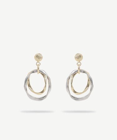  YARGICI İki Sıralı Ve Doku Detaylı Halka Küpe